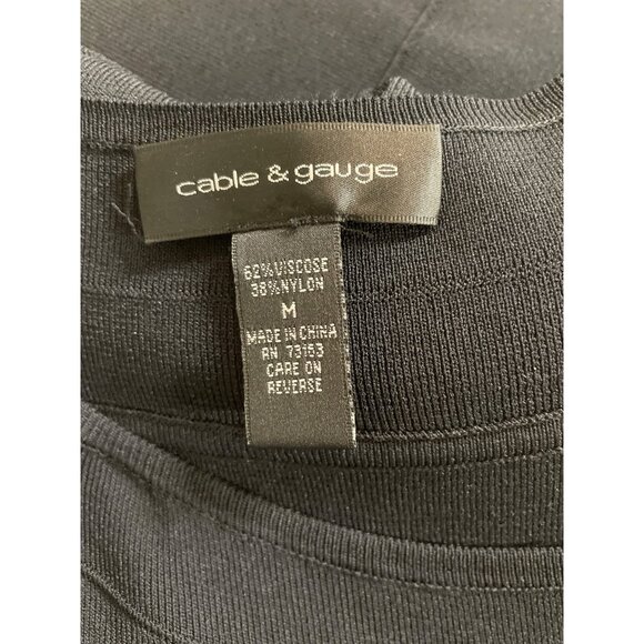 Cable & Gauge Womens Size Medium Black Sleeveless Ribbed Knit Top - Picture 6 of 7